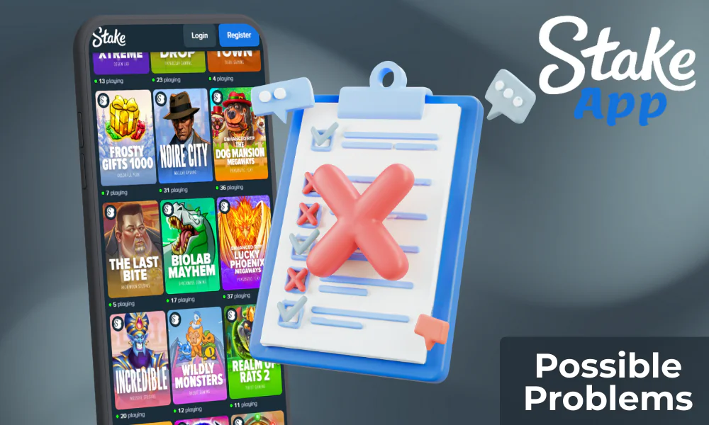 Overview of potential issues in the Stake app